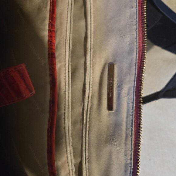 LARGE SCARLTE RED BRAHMIN BUISNESS TOTE BAG - Picture 3 of 17